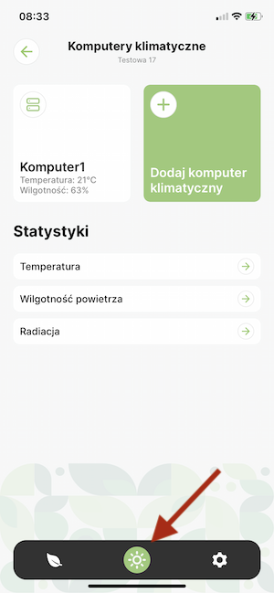 Statystyki klimatyczne w aplikacji mobilnej